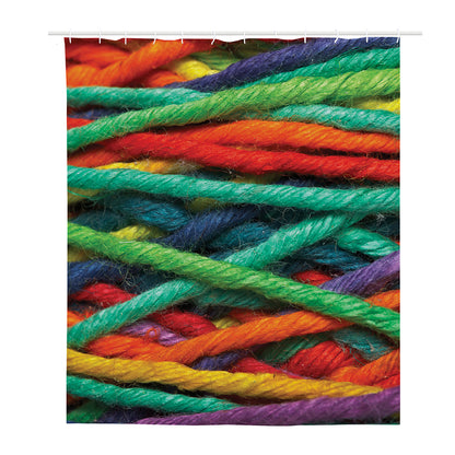 Colorful Yarn Print Polyester Shower Curtain