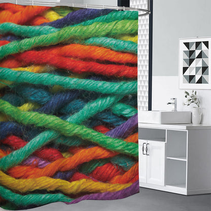 Colorful Yarn Print Premium Shower Curtain