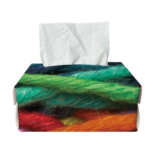 Colorful Yarn Print Rectangle Tissue Box Cover