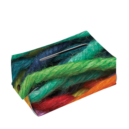Colorful Yarn Print Rectangle Tissue Box Cover