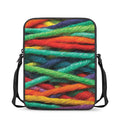 Colorful Yarn Print Rectangular Crossbody Bag