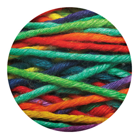 Colorful Yarn Print Round Blanket