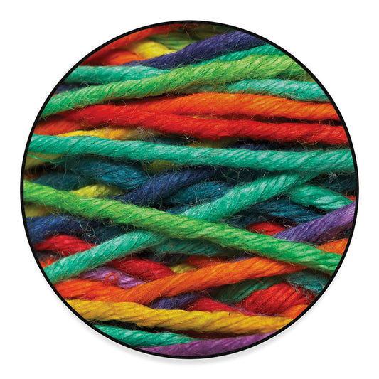 Colorful Yarn Print Round Floor Mat