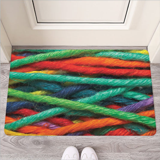 Colorful Yarn Print Rubber Doormat