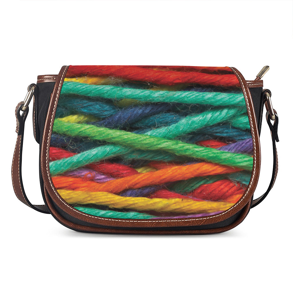 Colorful Yarn Print Saddle Bag