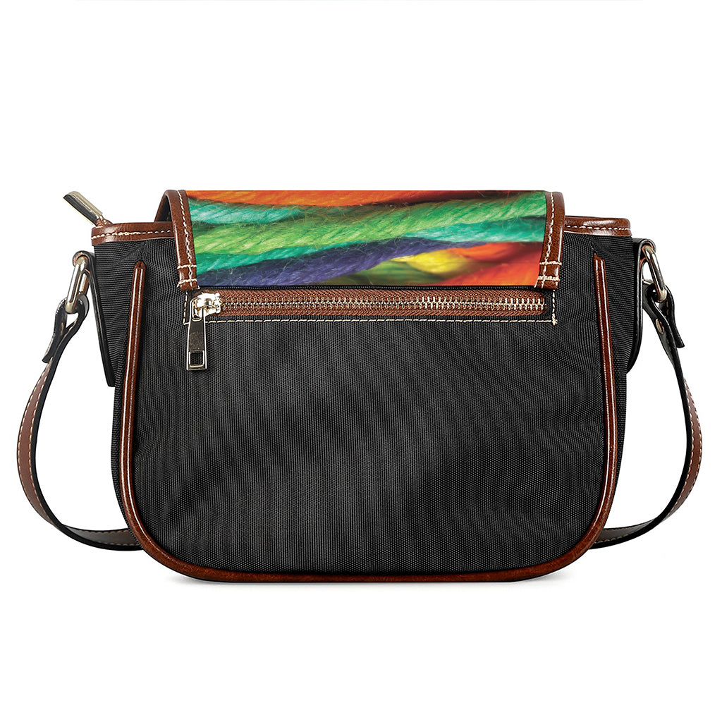 Colorful Yarn Print Saddle Bag