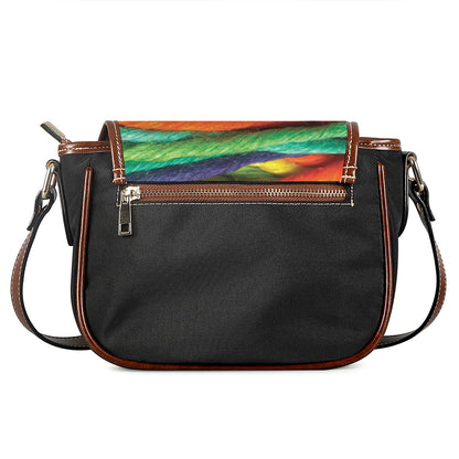 Colorful Yarn Print Saddle Bag