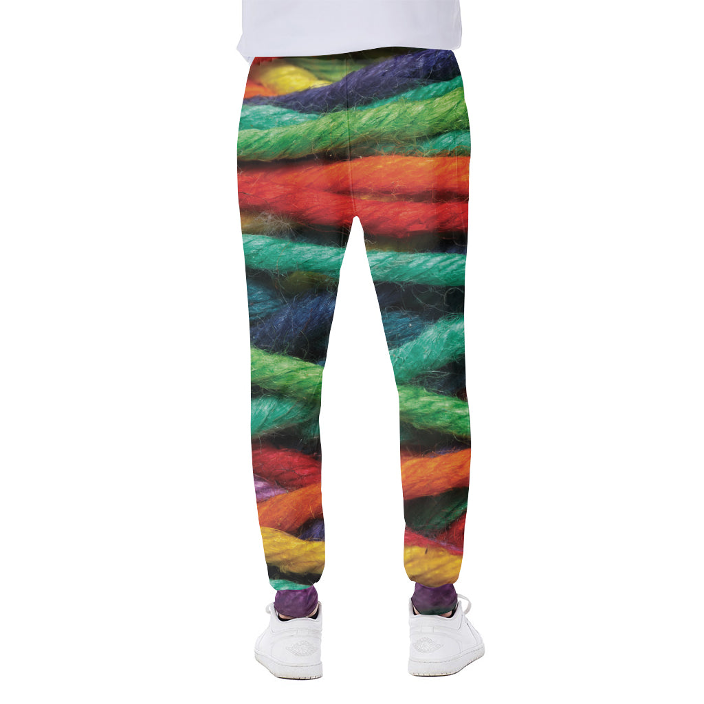 Colorful Yarn Print Scuba Joggers