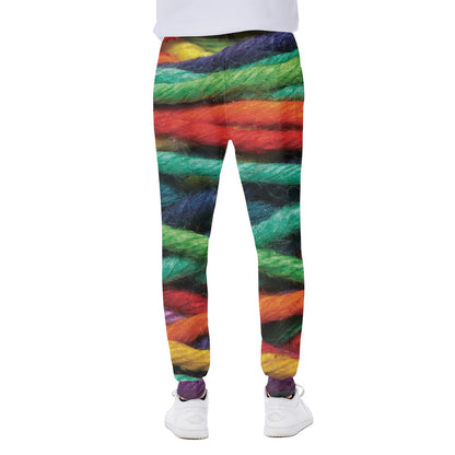 Colorful Yarn Print Scuba Joggers
