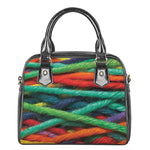 Colorful Yarn Print Shoulder Handbag