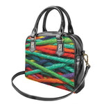 Colorful Yarn Print Shoulder Handbag