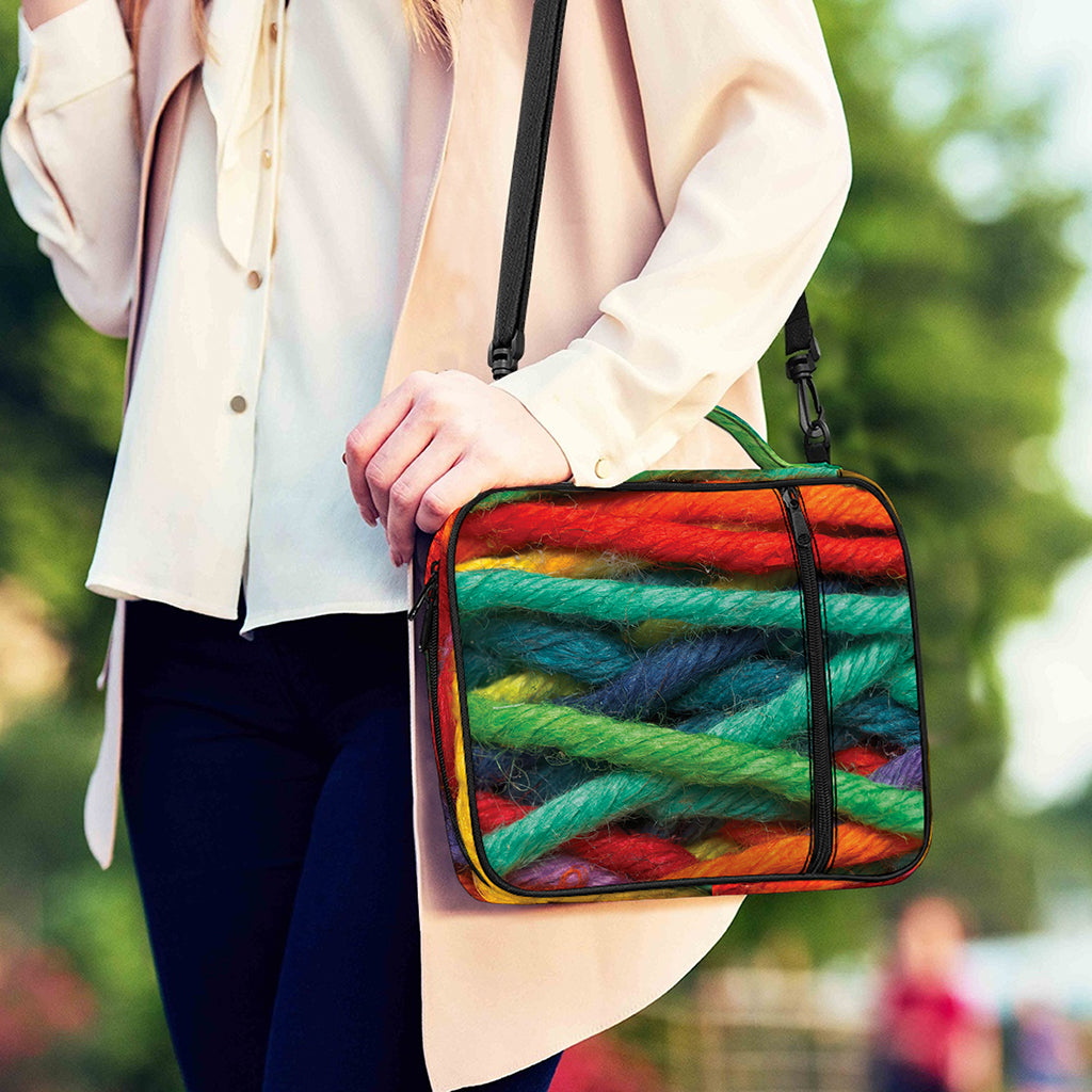 Colorful Yarn Print Shoulder Strap Bible Bag
