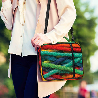 Colorful Yarn Print Shoulder Strap Bible Bag