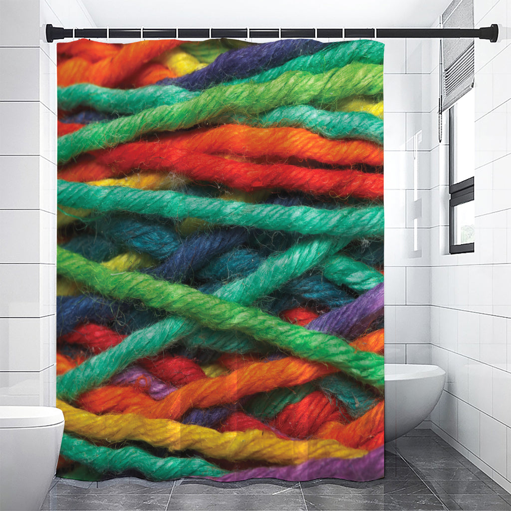 Colorful Yarn Print Shower Curtain
