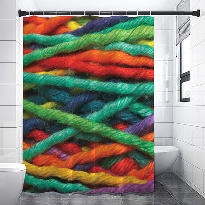 Colorful Yarn Print Shower Curtain