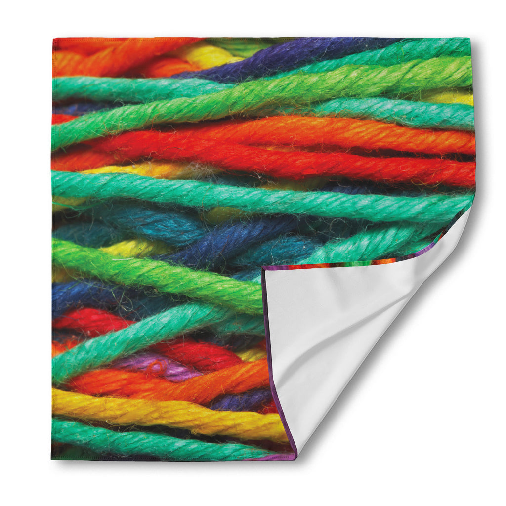 Colorful Yarn Print Silk Bandana