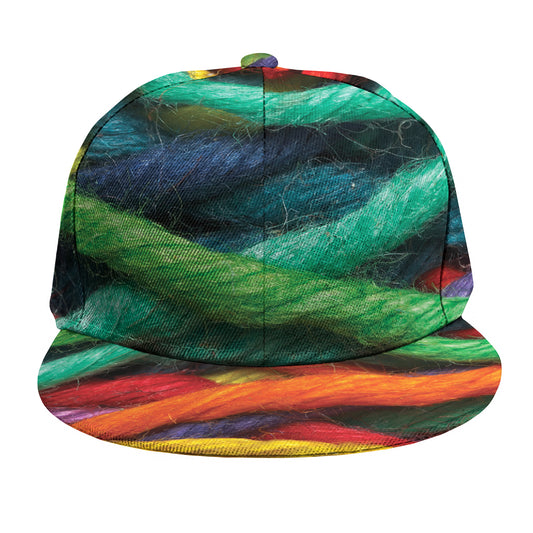 Colorful Yarn Print Snapback Cap