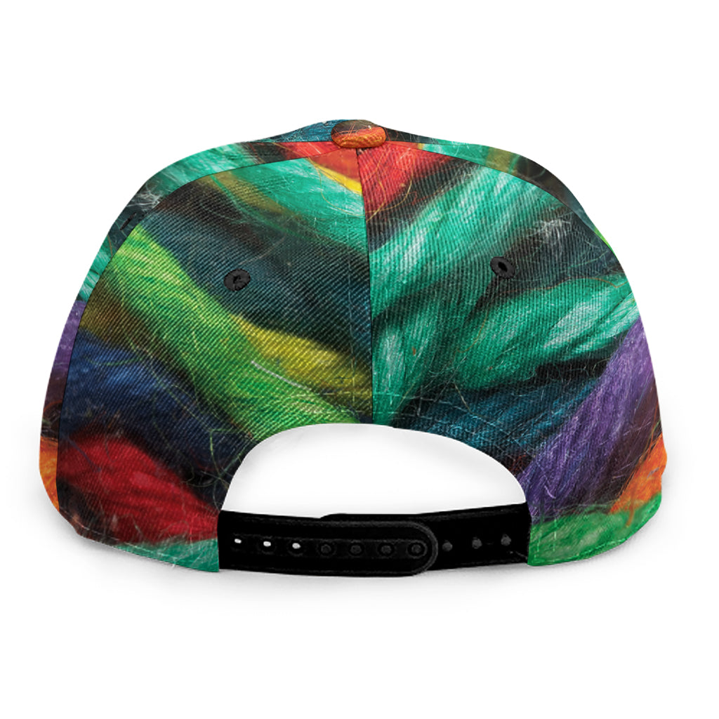 Colorful Yarn Print Snapback Cap