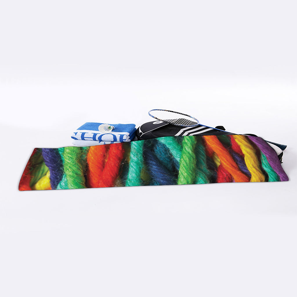 Colorful Yarn Print Sports Towel