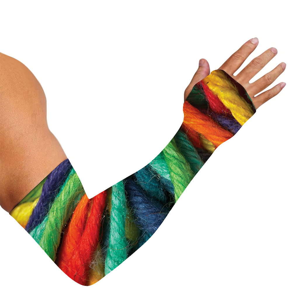 Colorful Yarn Print Sun Protection Arm Sleeves