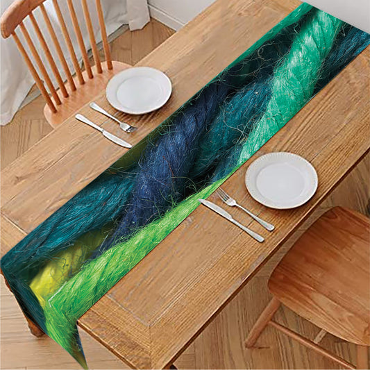 Colorful Yarn Print Table Runner