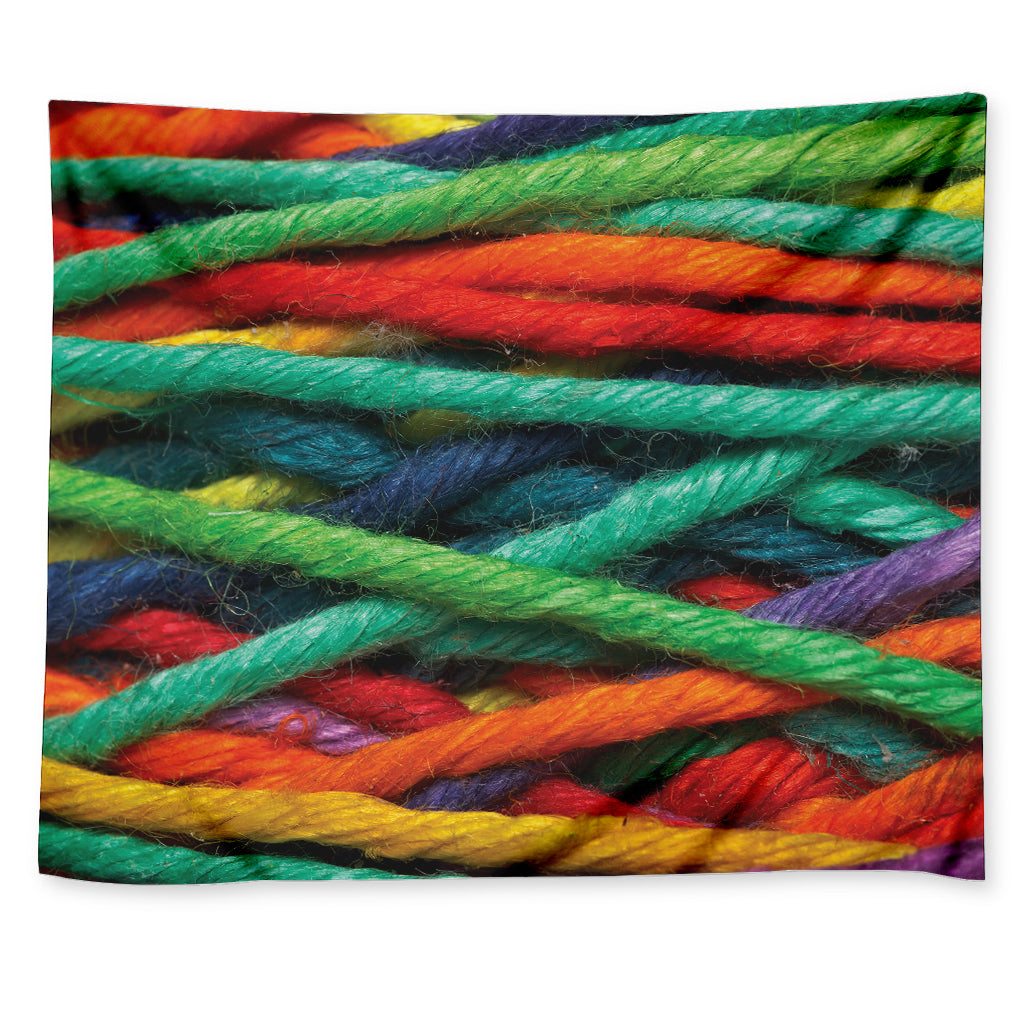 Colorful Yarn Print Tapestry