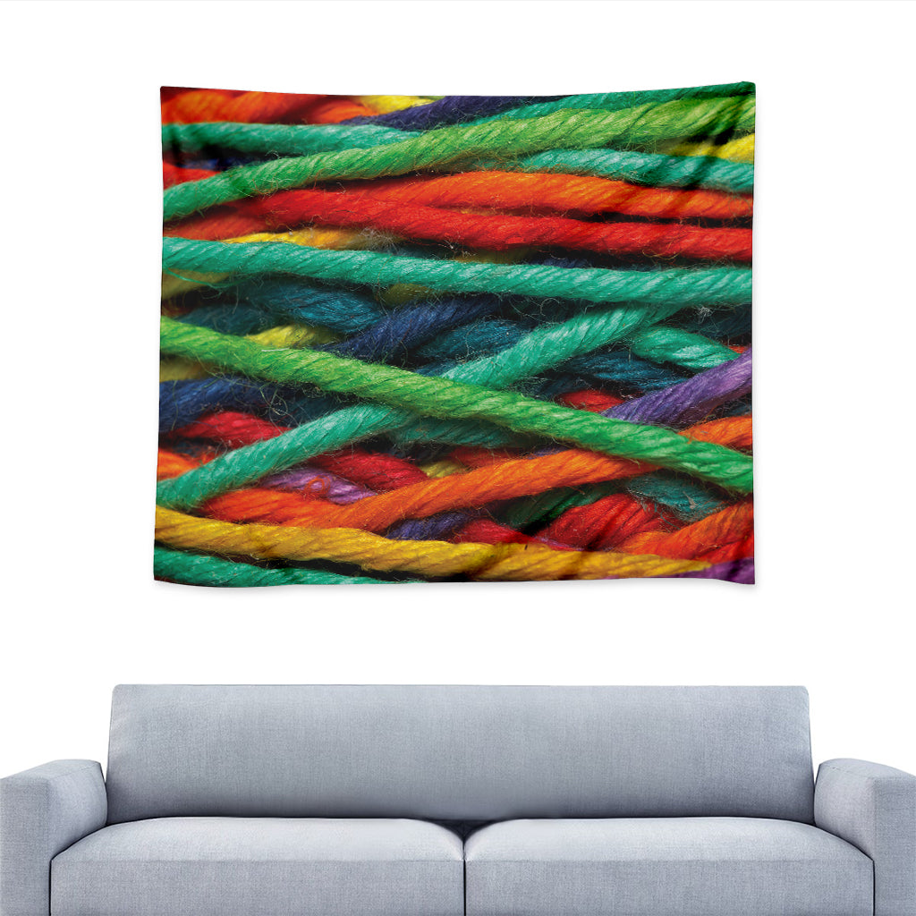 Colorful Yarn Print Tapestry