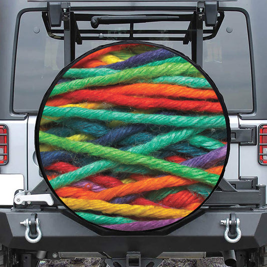 Colorful Yarn Print Tire Cover