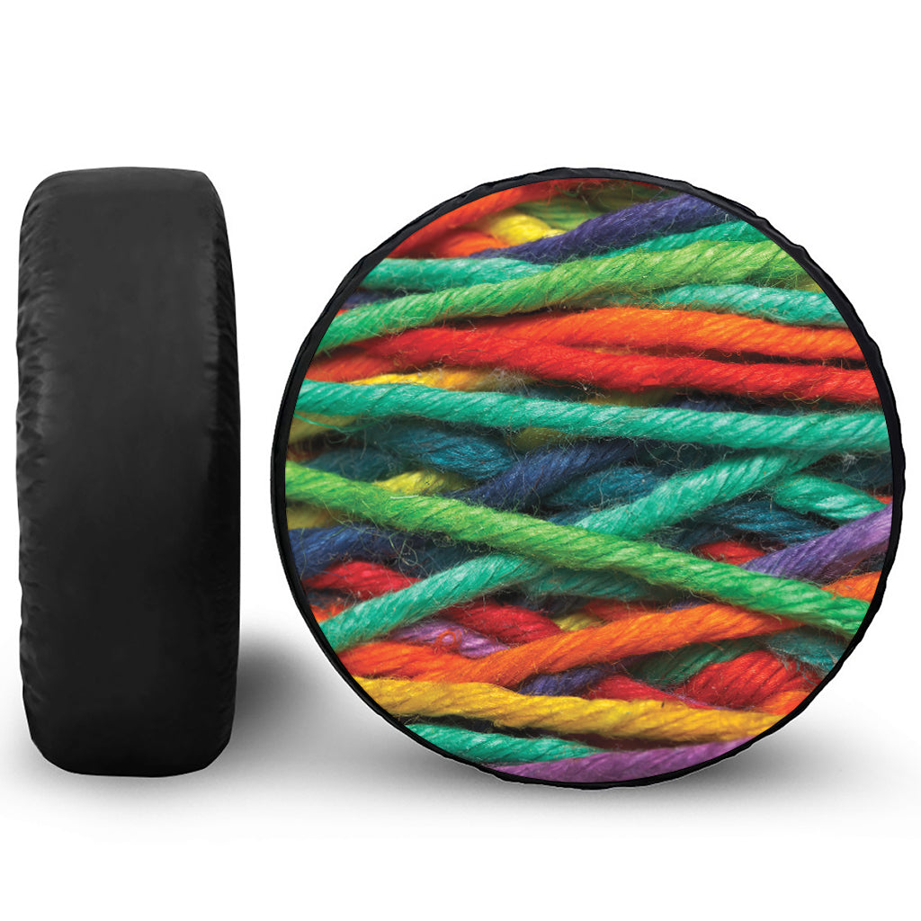 Colorful Yarn Print Tire Cover