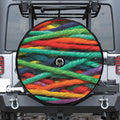 Colorful Yarn Print Tire Cover With Camera Hole
