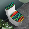 Colorful Yarn Print Toilet Lid And Tank Cover Set