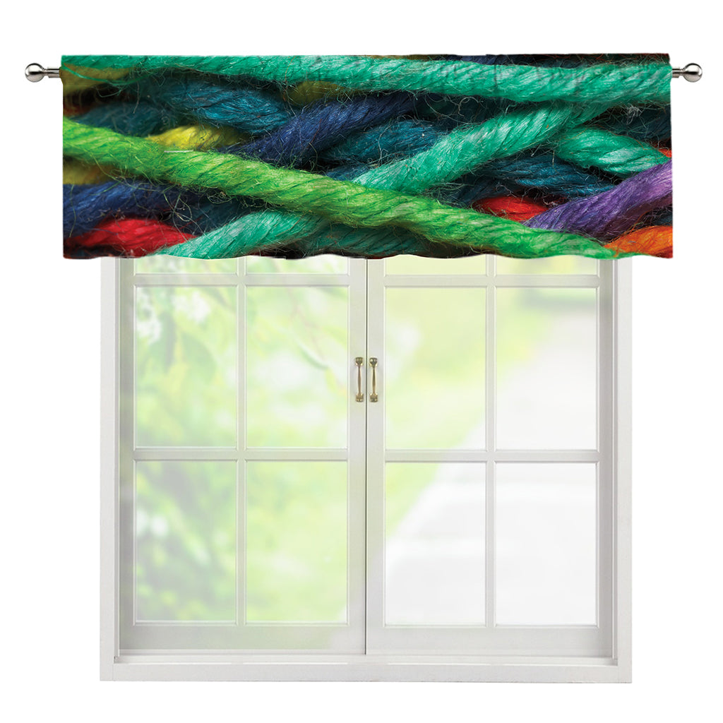 Colorful Yarn Print Window Valance