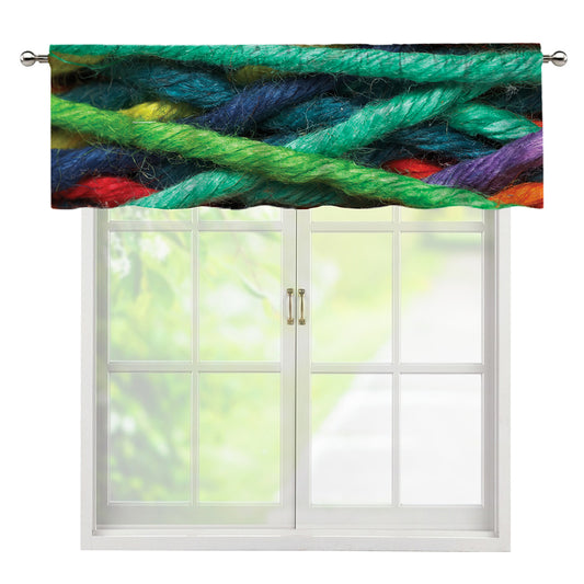 Colorful Yarn Print Window Valance
