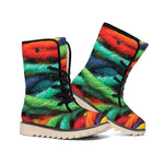Colorful Yarn Print Winter Boots