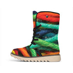Colorful Yarn Print Winter Boots