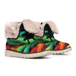 Colorful Yarn Print Winter Boots