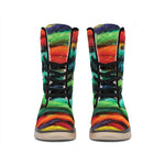 Colorful Yarn Print Winter Boots