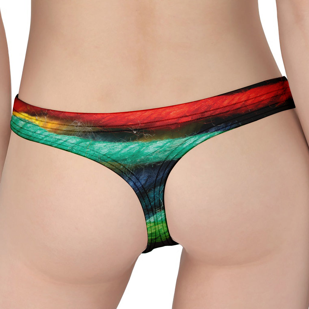 Colorful Yarn Print Women's Thong