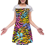 Colorful Zebra Leopard Pattern Print Adjustable Apron