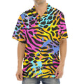 Colorful Zebra Leopard Pattern Print Aloha Shirt