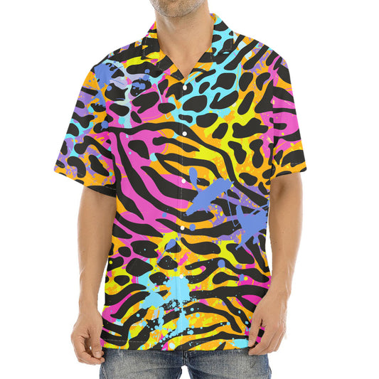 Colorful Zebra Leopard Pattern Print Aloha Shirt