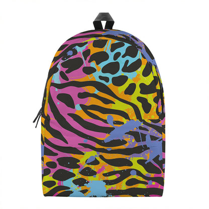 Colorful Zebra Leopard Pattern Print Backpack