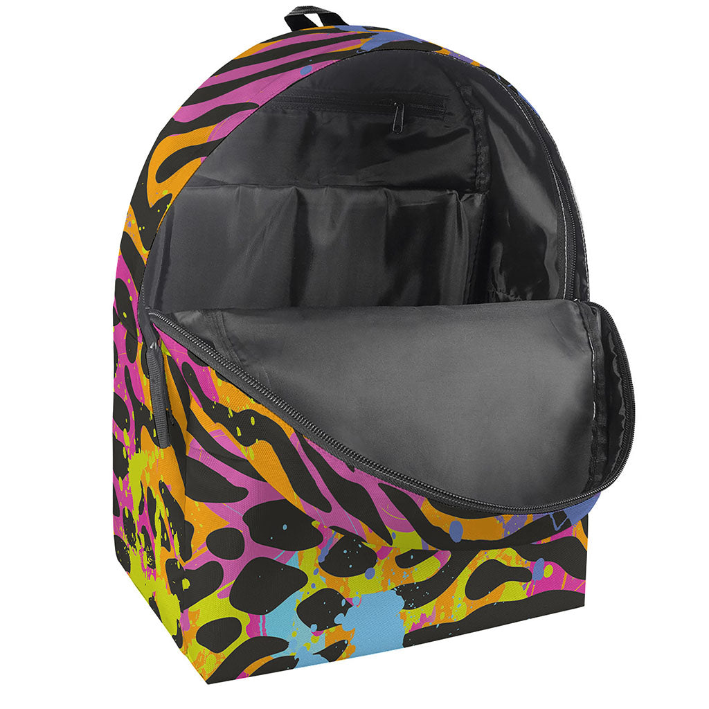 Colorful Zebra Leopard Pattern Print Backpack