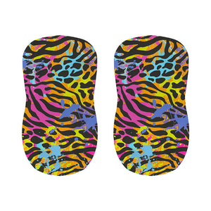 Colorful Zebra Leopard Pattern Print Bar Stool Covers