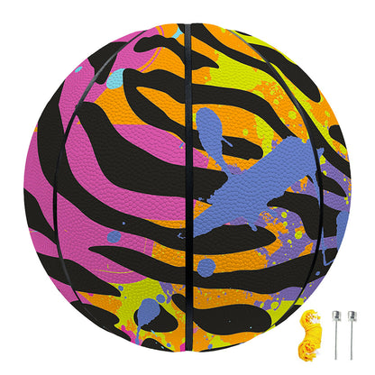 Colorful Zebra Leopard Pattern Print Basketball