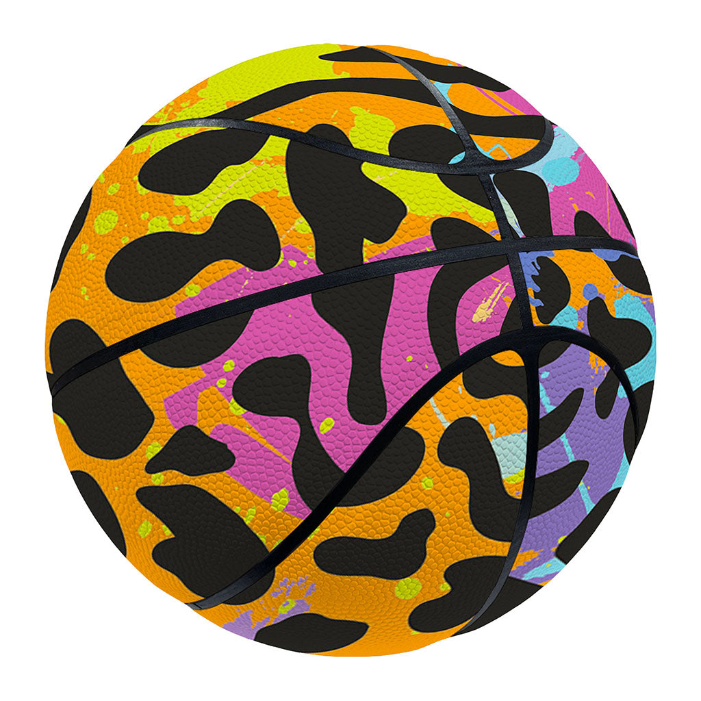 Colorful Zebra Leopard Pattern Print Basketball