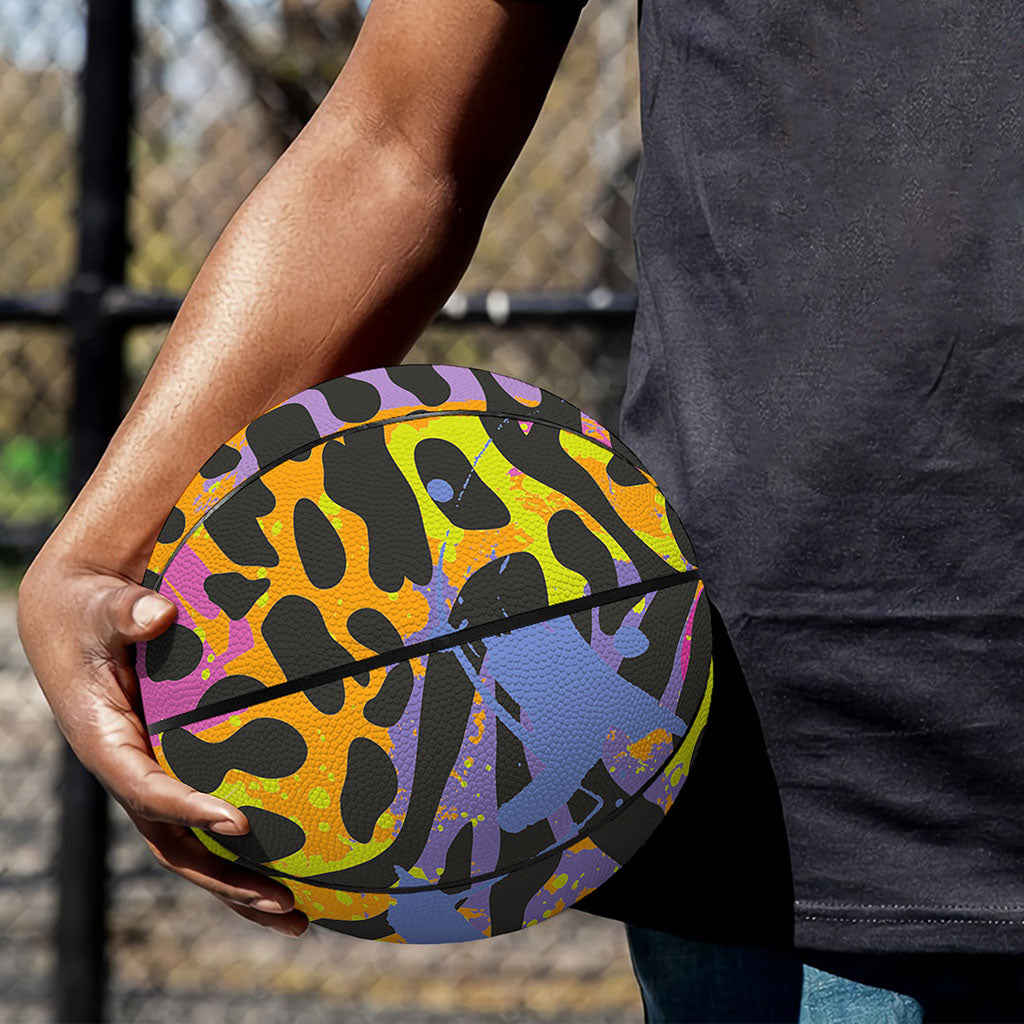 Colorful Zebra Leopard Pattern Print Basketball