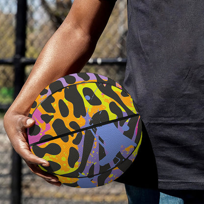 Colorful Zebra Leopard Pattern Print Basketball