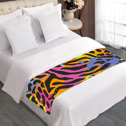 Colorful Zebra Leopard Pattern Print Bed Runner