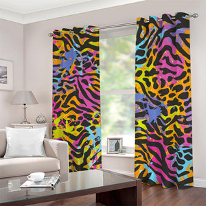 Colorful Zebra Leopard Pattern Print Blackout Grommet Curtains